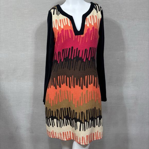 Anthropologie Aryeh Waffle Knit Dress Medium Color Block Striped Artsy Statement - Picture 1 of 8